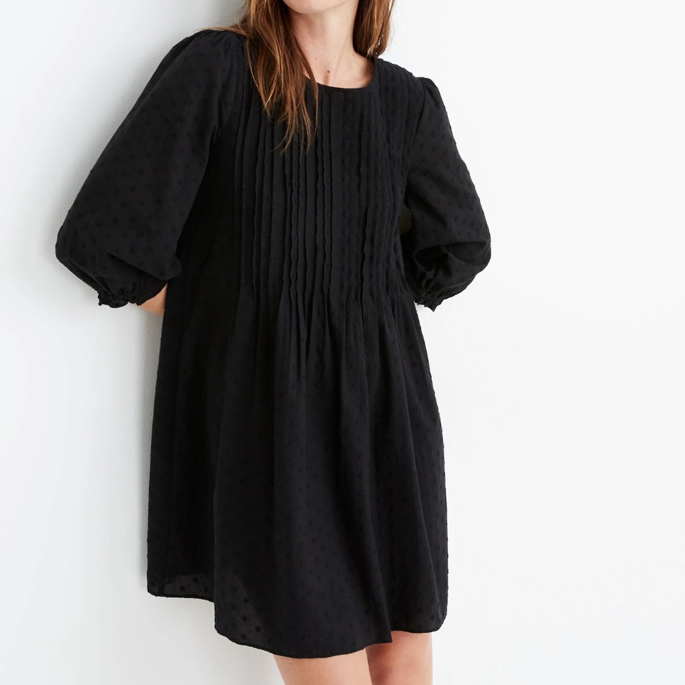Madewell Embroidered Pintuck Mini Dress